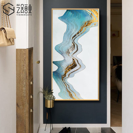 艺舍画业 现代玄关过道抽象装饰画 客厅大幅挂画样板房中式晶瓷画
