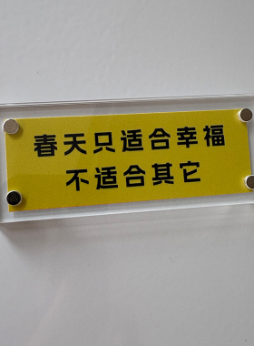 春天只适合幸福 不适合其它 治愈系文字冰箱贴创意礼物家居装饰