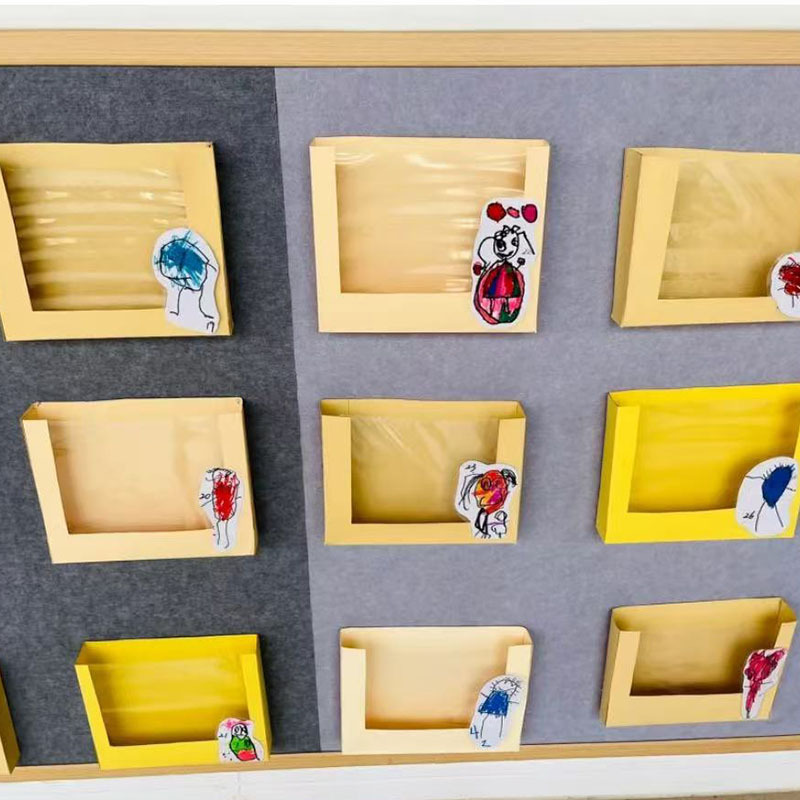 幼儿园作品牛栏皮纸收纳盒手工绘画装饰盒创意游戏故事盒墙面墙贴图片