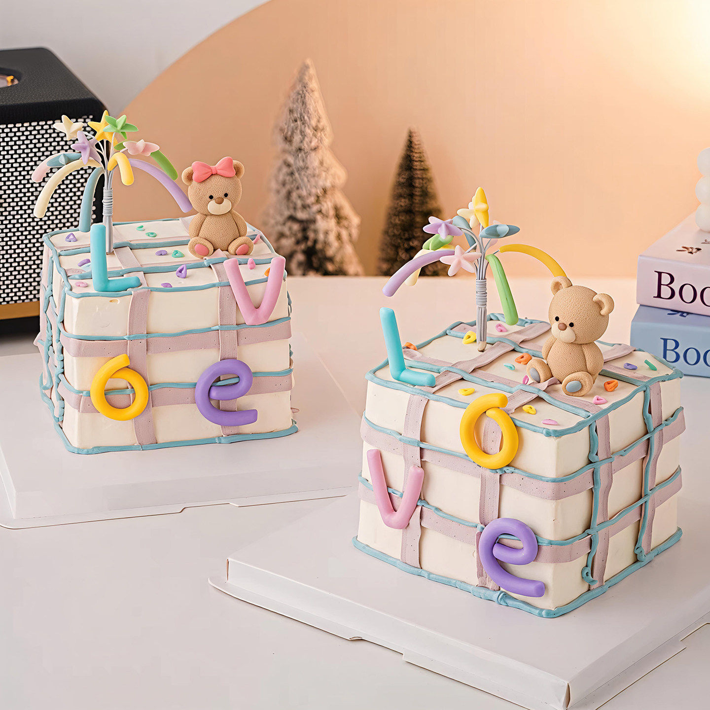 包邮2.14情人节网红蛋糕装饰摆件LOVE软胶卡通情侣小熊礼花插件,节庆用品/礼品,蛋糕/烘焙装饰用品,淘宝优惠券,粉丝福利购,淘宝优惠卷