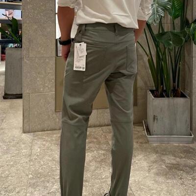 lu同款长裤小直筒无扣袋四面弹