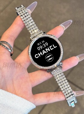 适用华为手表gt6/5表带gt4女金属四排镶钻表链watch/5pro高级轻奢