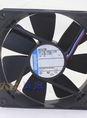 原装EBMPAPST TYP 4412FM 12V 3.2W服务器12CM静音12025散热风扇