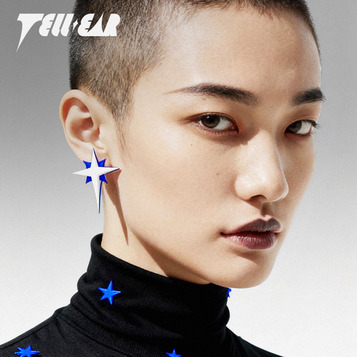 TELLEAR软陶泥Y2K男女耳钉个性