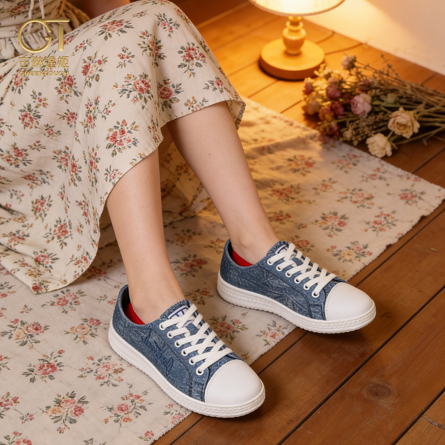 GT高端配裙子低帮帆布鞋女款2026新款夏季透气软底不累脚蓝色板鞋