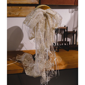 喜看原创手作蕾丝蝴蝶结头纱新娘结婚复古法式 婚纱礼服写真配饰品