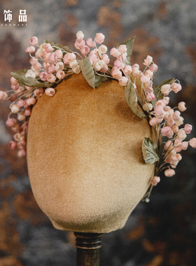手作粉色铃兰花瓣发箍