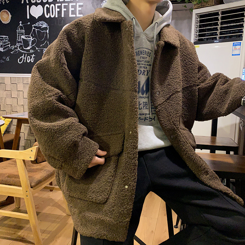 B239-Y7727-p128 ｛限价158｝羊羔毛加厚外套棉衣男 宽松棉衣图片