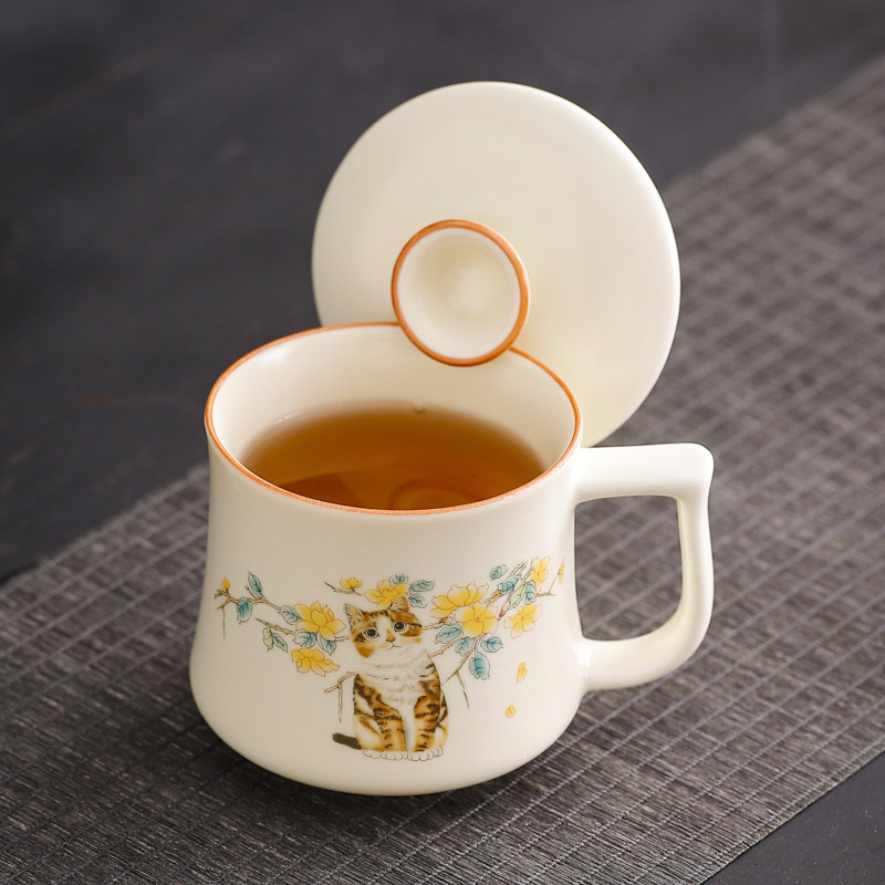 汝窑陶瓷泡茶马克杯活动节日定制