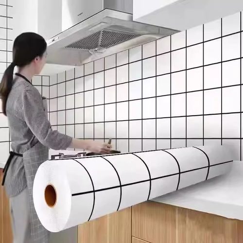 防火耐高温防油贴纸厨房自粘墙纸