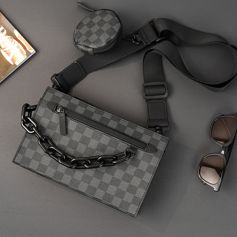 二合一男士新款小方包潮牌格纹子母包 街头户外情侣斜挎包单肩包,箱包皮具/热销女包/男包,男士包袋,淘宝优惠券,粉丝福利购,淘宝优惠卷