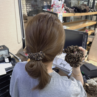 韩版豹纹小肠发圈头绳少女低马尾发饰皮筋ins高弹力耐用发绳发圈