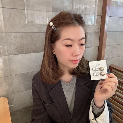 刘海发夹日韩少女风格亮珠金属夹
