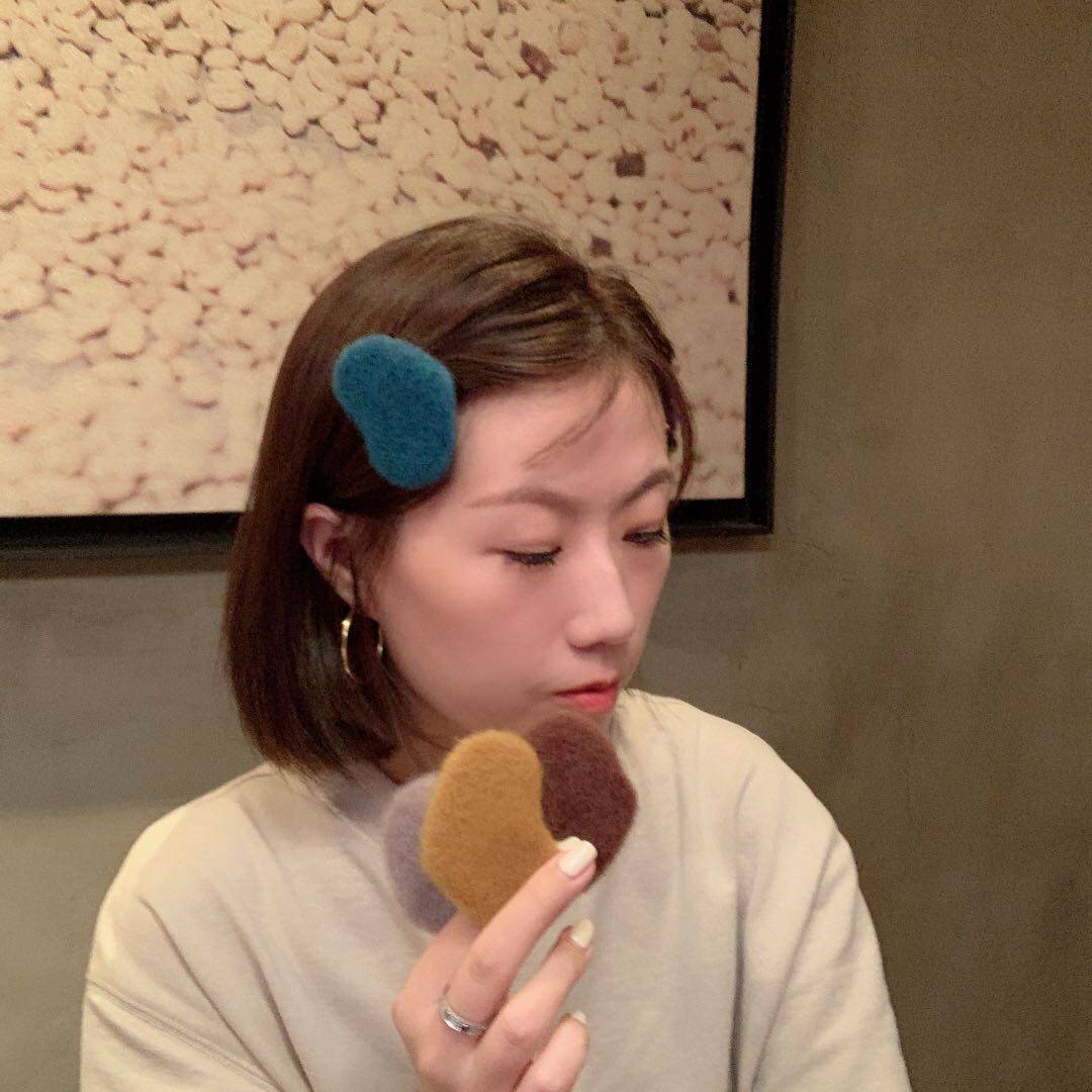 韩国东大门同款毛毡彩色爱心bb夹刘海夹少女边夹发饰百搭气质头夹
