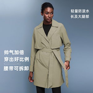 秋季新款气质翻领风衣女含腰带
