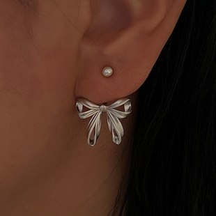 十口二冂EternalBow蝴蝶结耳钉S925银小众原创设计师气质高级感
