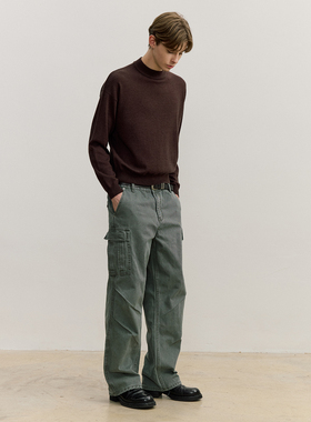 VMCL高织硬朗水洗斜双褶直筒休闲伞兵工装裤男国潮25AW vermicell