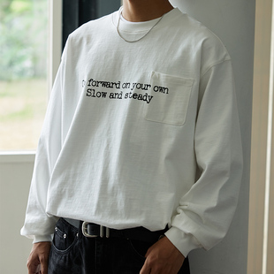 VMCL主题印花日系竹节棉口袋长袖 vermicelli TEE恤男女情侣秋23AW