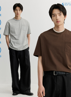 VMCL手缝线双领口索罗娜凉感舒适口袋短袖T恤男女26SS vermicelli