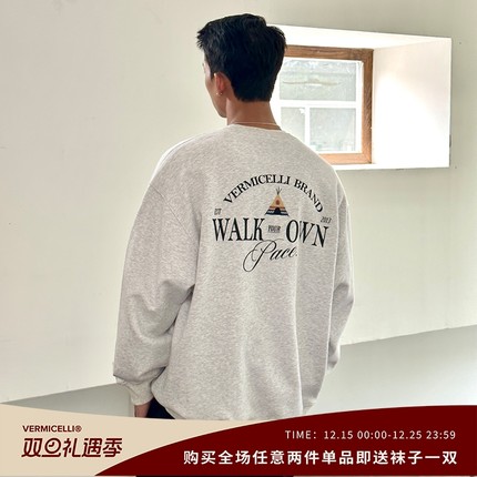 VMCL帐篷卫衣重磅高密刺绣印第安美式套头卫衣男女23AW vermicel