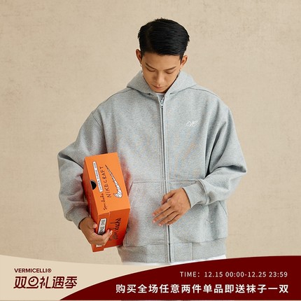 VMCL松弛感500克重磅加绒宽松连帽卫衣男女秋冬23AW vermicelli