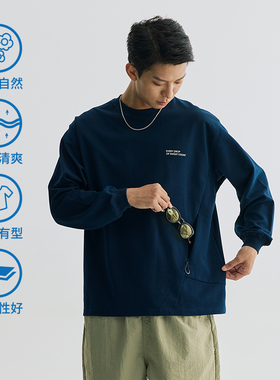 VMCL解构侧拉链口袋凉感运动风长袖TEE恤男女国潮24AW vermicelli