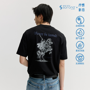 VMCL素描手绘战马索罗娜凉感透气宽松短袖T恤男女26SS vermicelli