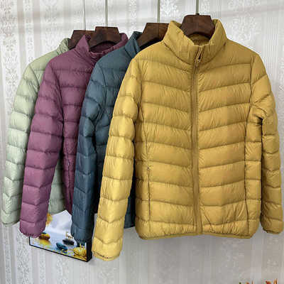 户外超轻薄羽绒服90白鸭绒内胆保暖立领短款超轻女士时尚百搭外套