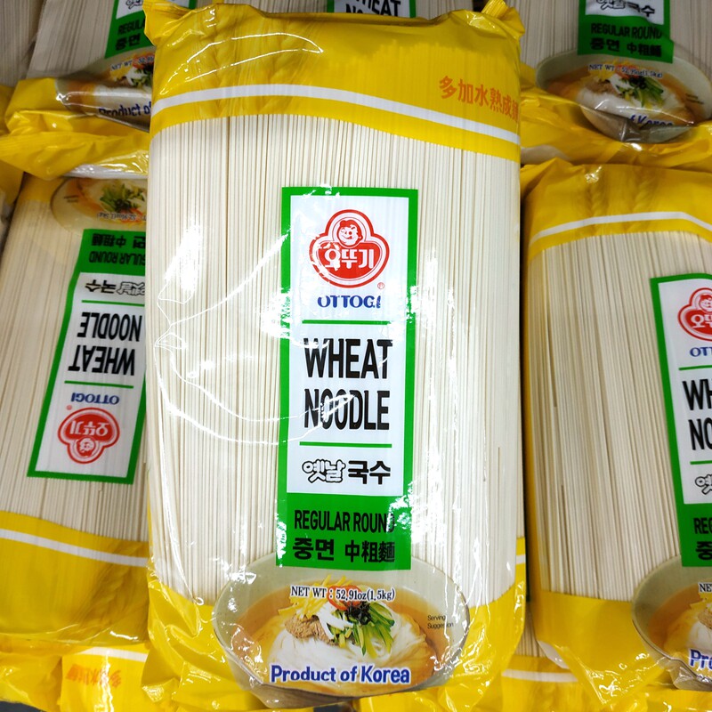 韩国奥多吉小麦面条全麦营养细不倒翁袋装挂面汤面速食拌冷水面食