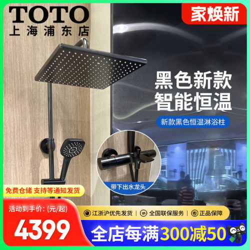纯黑色恒温花洒套装TOTO精准恒温