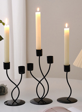 【严选】烛光晚餐装饰品家居浪漫餐桌摆件客厅铁艺装饰 烛台