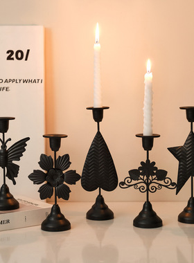 【严选】轻奢风浪漫餐桌装饰品复古烛光晚餐道具简约装饰烛台摆件