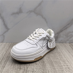 新款 圆头青年潮款 韩版 断码 板鞋 2024春季 户外小白鞋 处理真皮女鞋