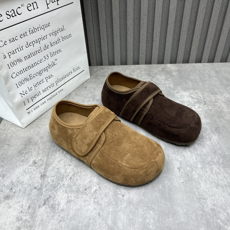 断码处理女鞋2025秋新款内增高魔术贴圆头复古勃肯鞋英伦时尚单鞋