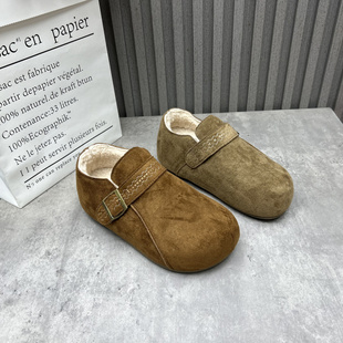 加绒保暖内增高圆头加绒棉鞋 复古勃肯鞋 2025秋冬新款 处理女鞋 断码