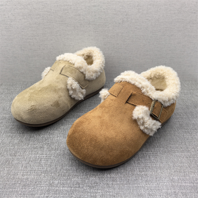 加绒保暖女棉鞋断码处理女鞋2025秋冬款内增高复古外穿潮流勃肯鞋