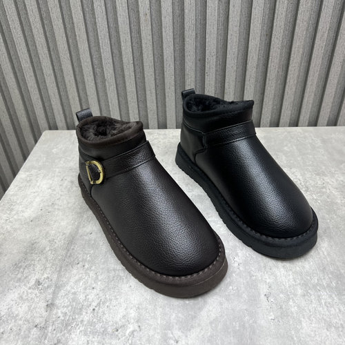 断码处理男靴2025冬季新款套筒平底时尚舒适加绒保暖男棉靴雪地靴