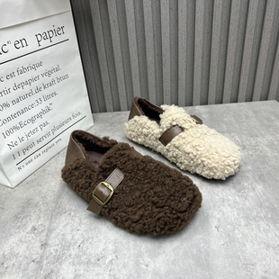 圆头套脚平底绒里保暖舒适毛毛女棉鞋 2025秋冬新款 处理女鞋 断码
