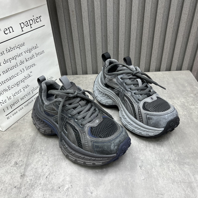 断码处理真皮女鞋2025秋冬季新款松糕厚底小个子增高加绒老爹鞋