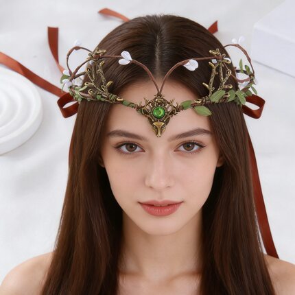 哥特cosplay手工发箍女神派对儿童舞会眉心坠头箍派对装扮头饰