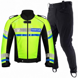 秋冬铁骑骑行服保暖摩托车防寒龙虾服交通护卫反光衣防摔耐磨香港