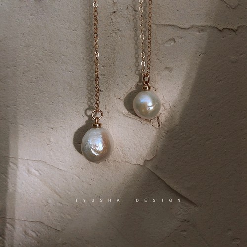 TYUSHA天然爱迪生巴洛克包金项链