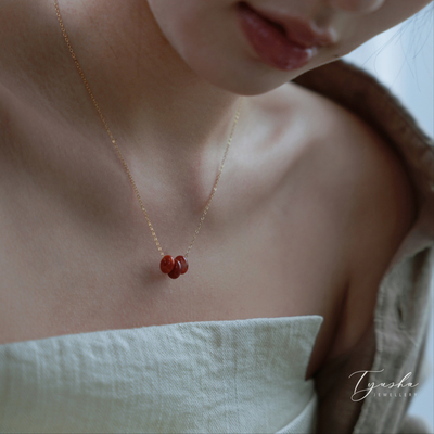 TYUSHA天然南红玛瑙平安扣项链