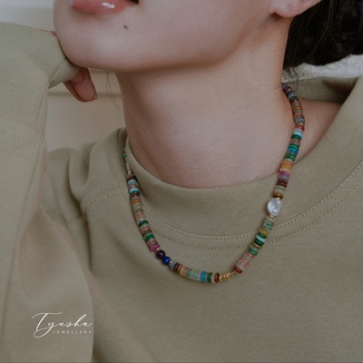 TYUSHA天然石巴洛克珍珠项链