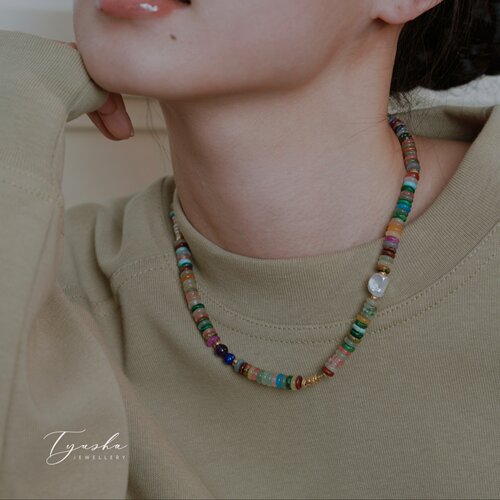 TYUSHA天然石巴洛克珍珠项链