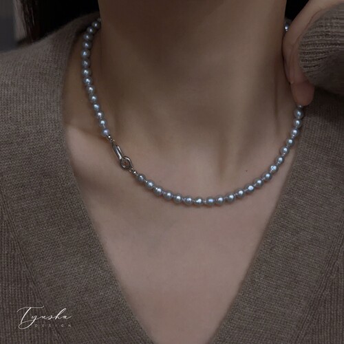 TYUSHA天然真多麻裸圈珍珠项链