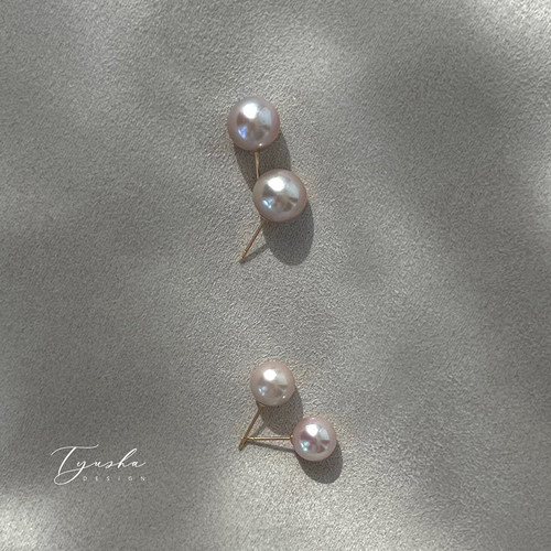 TYUSHA爱迪生大颗粒强光珍珠耳钉