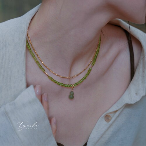 TYUSHA天然水晶和田玉葫芦项链