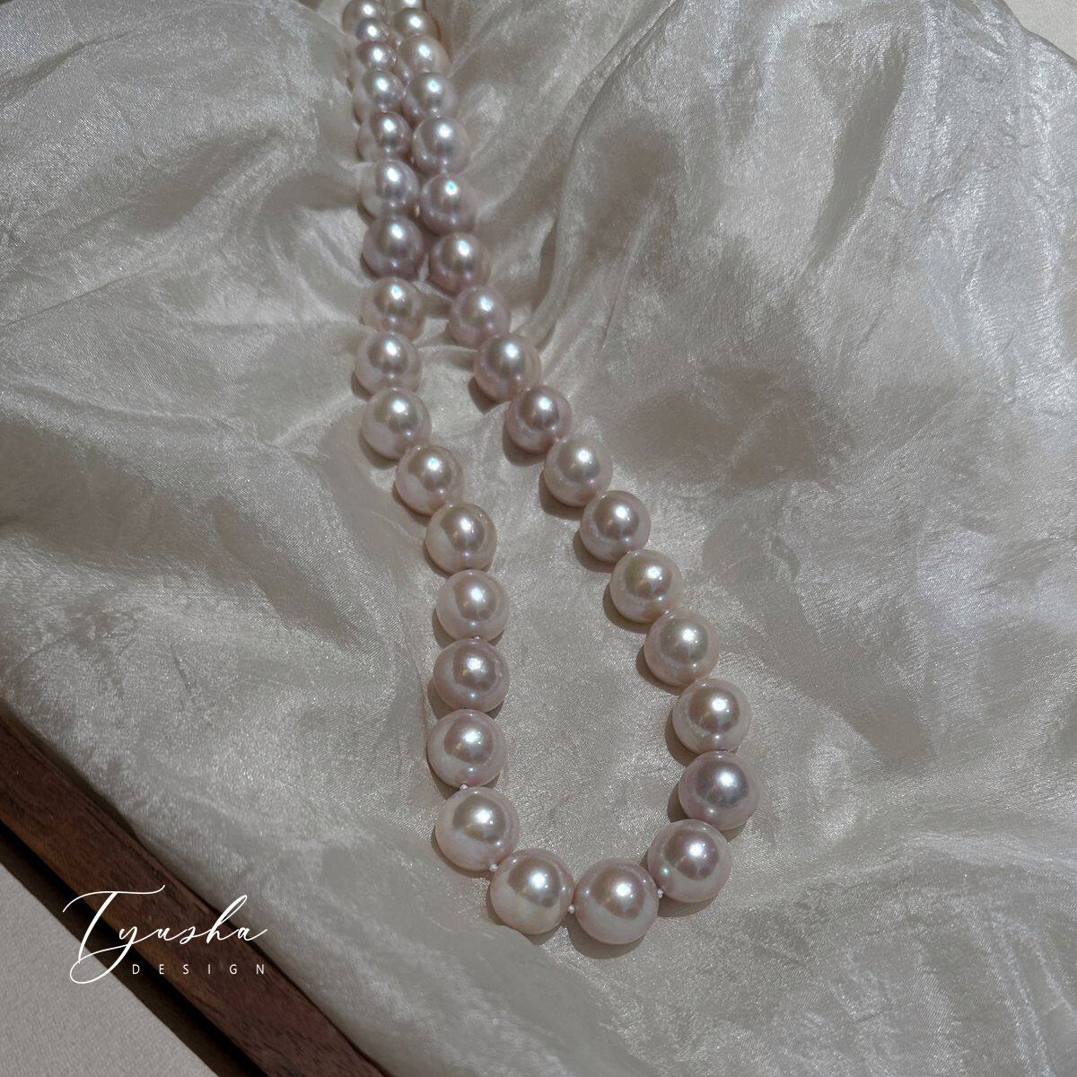 TYUSHA 高端大颗粒正圆强光天然爱迪生大珍珠项链女淡水七夕礼物