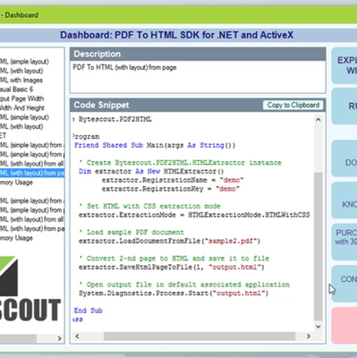 Bytescout PDF To HTML SDK v13.4.1.4759